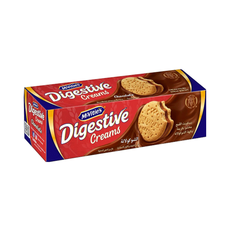 MCVITIES DIGESTIVE CREAM CHOCOLATE BISCUIT