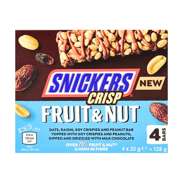 Snickers Crisp Fruit And Nut Protien Bar 32g