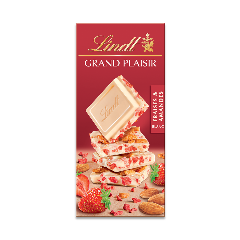 Lindt GRAND PLAISIR White Strawberries & Almonds 150g