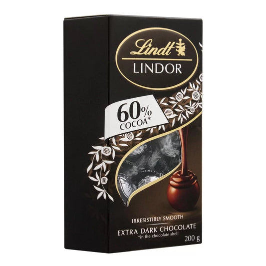 Lindt Lindor Ball 60% Cocoa Extra Dark Chocolate Box 200g