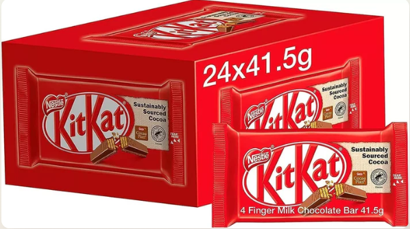 Box of 24 KitKat 4 Finger Milk Chocolate Bar 41.5g